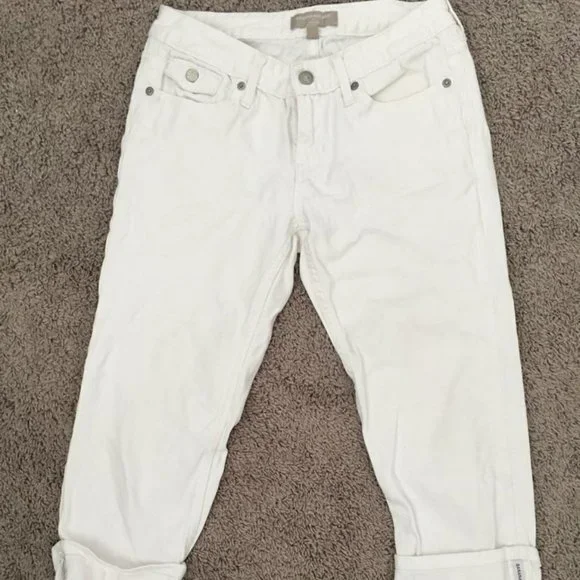 Banana Republic White Low Waist Skinny Jeans
